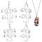 GOMAKERER 2Pcs 2 Styles Rhodium Plated 925 Sterling Silver 6 Claw Prongs Pendant Blank Coin Shape Cabochon Settings, Easy Mount Claw Settings, for Irregular Raw Gemstone<P>No 925 Stamp, Platinum, 47~57.5x38~40x9~10mm, Hole: 4x3.5mm, 1pc/style