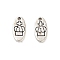 Tibetan Style Alloy Pendants, Oval with Crown, Antique Silver, 9x4.5x1mm, Hole: 0.8mm