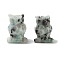 Natural Sesame Jasper Carved Figurines, for Home Office Desktop Decoration, Owl, 15.5~18.5x13~15x22~24mm