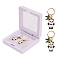 Alloy Enamel Pendant Locking Stitch Markers, for Knittings & Crochet, with Iron Clasps, Panda, 3.5x0.6cm, Box: 7x7cm, 2pcs/set