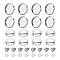 DIY 50Pairs Flat Round Earring Making Kits, Including Transparent Glass Cabochons, 304 Stainless Steel Stud Earrings Findings & Ear Nuts, Plastic Ear Nuts, Clear, Tray: 12mm, Pin: 1mm