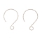 925 Sterling Silver Earring Hooks, Balloon Ear Wire with Loops, Silver, 24x16x0.5mm, Hole: 3mm, Pin: 0.5mm