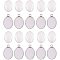 DIY Jewelry Making, with 304 Stainless Steel Pendant Cabochon Settings and Clear Glass Cabochons, Oval, Stainless Steel Color, ray: 18x13mm, 23x14x1mm, Hole: 2.5mm, 20pcs/box