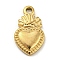 304 Stainless Steel Pendants, Sacred Heart Charm, Golden, 22x12.5x2.5mm, Hole: 3mm