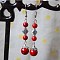 High Quality Ethnic Style Jewelry, Turquoise Long Exaggerated Earrings, Red, Platinum