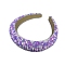 Fashiona Glass Seed Beads Hair Bands, Wide Hair Hoop for Girls Women, Medium Orchid, 34mm