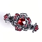 Alloy Rhinestone Claw Hair Clips, Hair Accessories for Women & Girls, Flower, Light Siam, 33x65mm