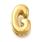 Ion Plating(IP) 304 Stainless Steel Slide Charms, Real 14K Gold Plated, Letter G, 9x5.5x4mm, Hole: 4.5x1.5mm