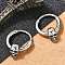 Skull 316 Surgical Stainless Steel Hoop Earrings, Nose Rings, Antique Silver, 16.5x5mm