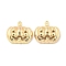 Halloween Themed Brass Pendants, Pumpkin, 14.5x16x4mm, Hole: 1.2mm