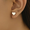 Fashionable Heart-shaped Matte Silver Earrings for Minimalist Style, Stud Earrings