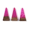 Resin & Wood Pendants, Triangle Charms, Fuchsia, 28.5x14x3.5mm, Hole: 1.6mm