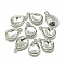 Alloy Glass Pendants, Faceted, teardrop, Platinum, Clear, 19x12x6mm, Hole: 1.5mm