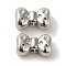 Rack Plating Alloy Beads, Cadmium Free & Nickel Free & Lead Free, Bowknot, Platinum, 5.5x9x4mm, Hole: 1.6mm