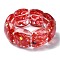 Dyed Natural Selenite & Synthetic Opal Stretch Bracelets, Epoxy Resin Domino Bracelets for Women, Red, Inner Diameter: 2-3/8 inch(6.1cm)