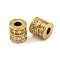 Ion Plating(IP) 304 Stainless Steel Beads, with Glass and Rhinestone, Column, Real 18K Gold Plated, 10mm, Hole: 3.5mm