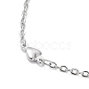 304 Stainless Steel Heart Link Chain Necklace NJEW-K249-09P-2