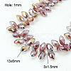 Electroplate Glass Faceted Teardrop Beads Strands X-EGLA-D014-03-1