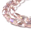 Faceted Electroplated Transparent Glass Beads Strands GLAA-G092-B01-4