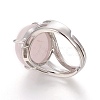Adjustable Natural & Synthetic Mixed Stone Rings RJEW-O033-F-4