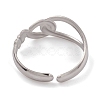 304 Stainless Steel Hollow Knot Open Cuff Rings for Women RJEW-G285-75P-3