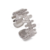 Non-Tarnish 304 Stainless Steel Handrail Open Cuff Rings for Women RJEW-G285-30P-1