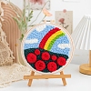 DIY Rainbow Pattern Punch Embroidery Beginner Kits for Beginners PW-WGB2670-06-1