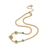 Synthetic Turquoise Pendant Necklace with 304 Stainless Steel Herringbone Chains NJEW-P269-06B-G-2
