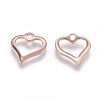 201 Stainless Steel Open Heart Charms X-STAS-F192-059RG-2