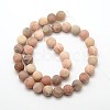 Natural Sunstone Frosted Round Bead Strands G-O039-07-8mm-2