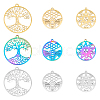 SUPERFINDINGS 18Pcs 9 Style 304 Stainless Steel Pendant STAS-FH0001-77-1