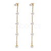 304 Stainless Steel with Plastic Pearl Stud Dangle Earrings EJEW-Q386-02C-G-1