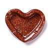 Resin with Natural Red Jasper Chip Stones Ashtray DJEW-F015-03B-1