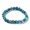 Natural Apatite Round Round Beaded Stretch Bracelets BJEW-G697-01A-2