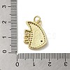 Brass Micro Pave Cubic Zirconia Pendants KK-Q808-29G-3