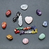 Tumbled and Heart Stone & Bracelet & Necklace Mixed Natural Gemstone Healing Stones Set PW-WG44401-01-2