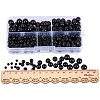 316 Pcs Synthetic Black Stone Round Beads Sets G-PH0019-03-3