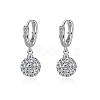 Brass Micro Pave Clear Cubic Zirconia Hoop Earrings EJEW-BB64185-A-3