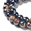 Electroplate Natural Fire Crackle Agate Beads Strands G-G0006-A01-01-4