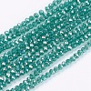 Electroplate Glass Beads Strands GLAA-F076-FR04-1