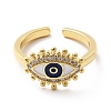 Enamel Evil Eye Open Cuff Ring with Cubic Zirconia KK-H439-30G-2