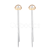 Eco-Friendly Brass Micro Pave Cubic Zirconia Dangle Stud Earring EJEW-EE0004-27GP-1