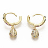 Brass Micro Pave Colorful Cubic Zirconia Dangle Hoop Earrings EJEW-S208-086-3
