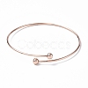 Ion Plating(IP) Adjustable 304 Stainless Steel Wire Cuff Bangle Making MAK-F286-02RG-2
