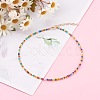 Round Transparent Frosted Glass Seed Beaded Necklaces NJEW-JN03362-05-4