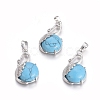 Synthetic Turquoise Pendants G-L512-N02-1