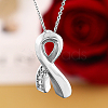 Crystal Rhinestone Awareness Ribbon Pendant Necklace GH2059-1-2