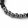 Unisex Natural Lava Rock Stretch Bracelets BJEW-JB04779-01-2