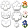 CRASPIRE 5 Styles Flower & Leaf Plastic Clay Pressed Molds DIY-CP0010-31-1