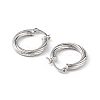 Brass Grooved Ring Hoop Earrings for Women EJEW-L234-087P-2